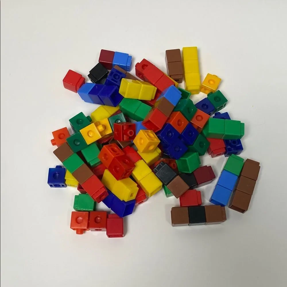 74 Colorful Interlocking Cube Building Blocks Set Colorful For Kids Homeschool
